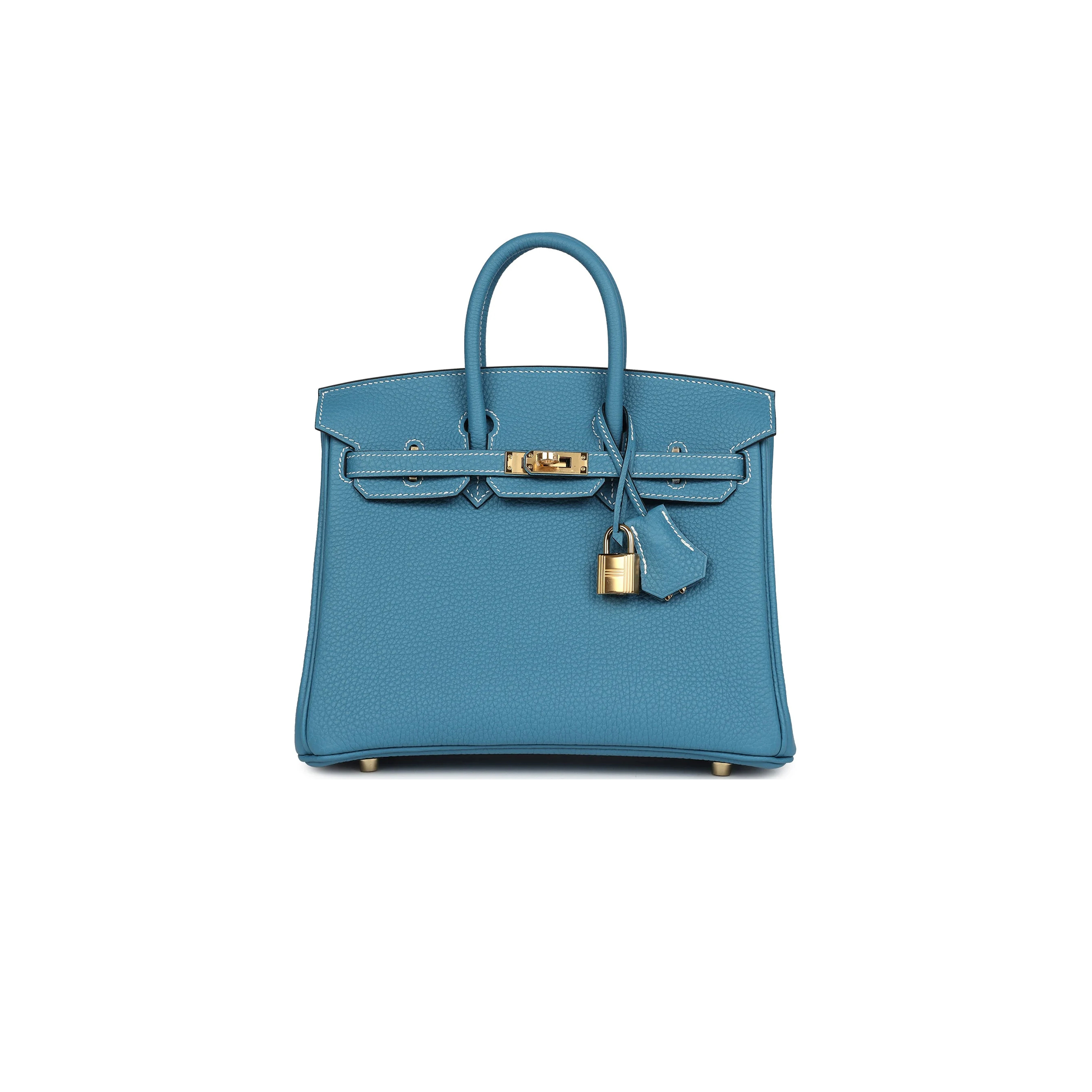 HERMÈS BIRKIN 25 BLUE JEAN TOGO GOLD HARDWARE 265379 (25*20*13cm)